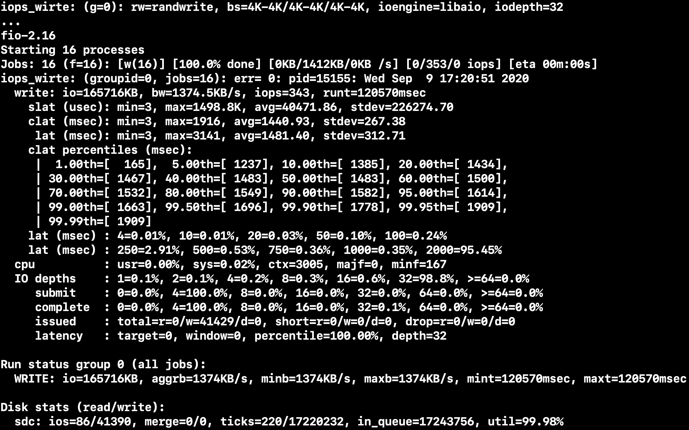 single drive random write